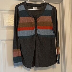 Maurices Gray Henley-style Tee